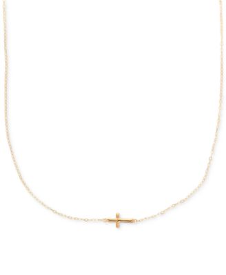 Macy's - Sideways Cross Pendant Necklace in 10k Gold