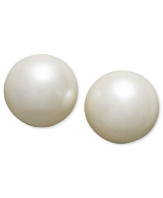 Charter Club - Silver-Tone Imitation Pearl (8mm) Stud Earrings