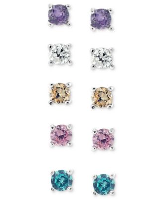 Giani Bernini - Sterling Silver Earring Set, Multicolor Cubic Zirconia Five Stud Earring Set (1 ct. t.w.)