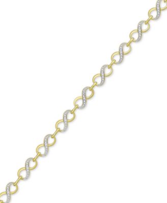 Macy's - Diamond Accent Infinity Link Bracelet in 18k Gold over Silver-Plate