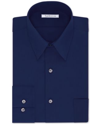 Van Heusen - Men's Bigger Fit Wrinkle Free Poplin Solid Dress Shirt