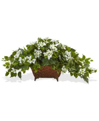 Nearly Natural - Bougainvillea Artificial Plant in Metal Planter