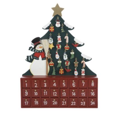 Kurt Adler - Wooden Snowman with Tree Advent Calendar