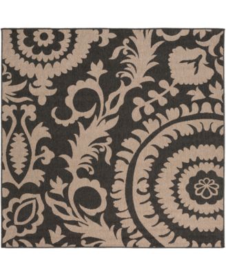 Livabliss - Alfresco ALF-9615 Black 7'3" Square Area Rug
