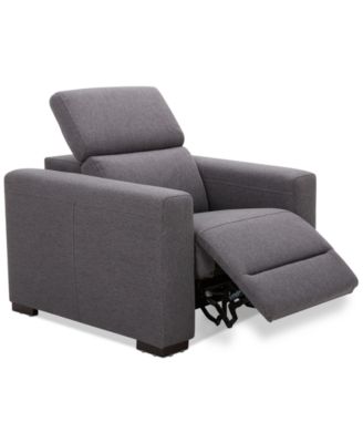 Furniture - Nevio 39" Fabric Power Recliner with Rachet Headrest
