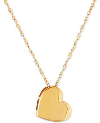Macy's - Polished Heart 17" Pendant Necklace in 10k Gold