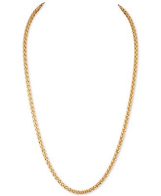 Esquire Men's Jewelry - Wheat Chain Link Necklace in 14k Gold-Plated Sterling Silver