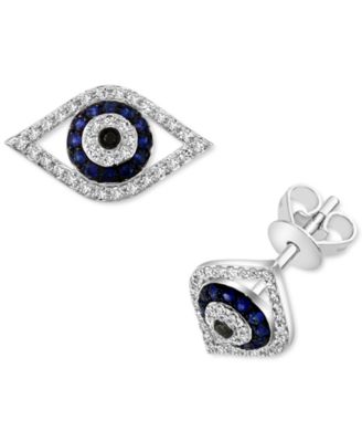 EFFY Collection - Sapphire (1/6 ct. t.w.) & Diamond (1/5 ct. t.w.) Evil Eye Stud Earrings