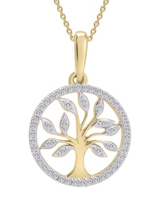 Wrapped - Diamond Tree 20" Pendant Necklace (1/10 ct. t.w.)