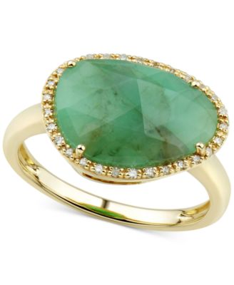 Grown With Love - Emerald (4 ct. t.w.) & Diamond (1/10 ct. t.w.) Statement Ring in 14k Gold (Also in Ruby & Sapphire)