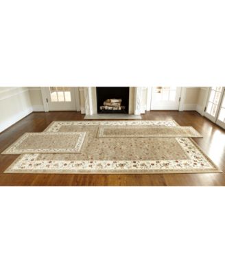 KM Home - Kenneth Mink Roma Floral Beige 3-pc Area Rug Set