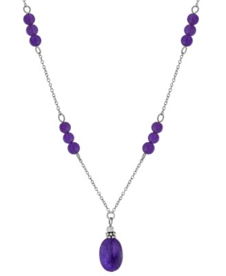 Giani Bernini - Rose Quartz Bead 18" Pendant Necklace (5 ct. t.w.) in Sterling Silver (Also in Turquoise, Sodolite, Amethyst & Red Jasper)