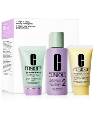 Clinique - 3-Pc. Skin School Supplies Cleanse & Refresh Set - Dry Combination