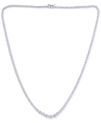 Macy's - Diamond Graduated All-Around 18" Tennis Necklace (5 ct. t.w.) in 14k White Gold