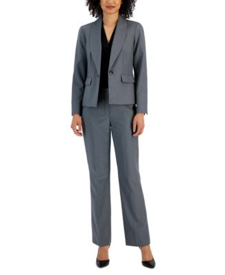 Le Suit - Women's Shawl-Collar One-Button Mid-Rise Pantsuit