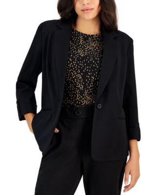 AK Anne Klein - Petite Notch-Lapel One-Button Blazer