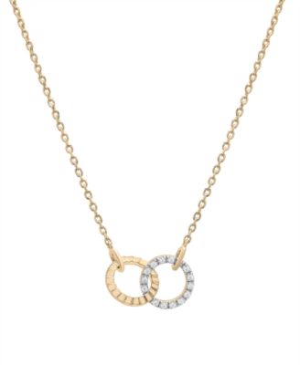 Audrey by Aurate - Diamond Connected Circles 18" Pendant Necklace (1/10 ct. t.w.) in Gold Vermeil