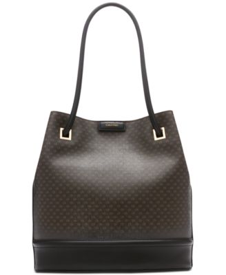 Calvin Klein - Ash Monogram Faux Leather Medium Tote