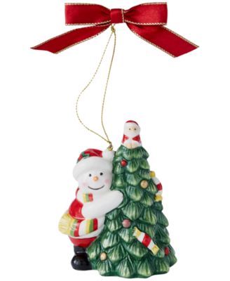 Spode - Christmas Tree Snowman Tree Hugger Ornament