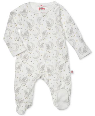 EASY = MAGNETIC CLOSE - Baby Boys or Baby Girls Elephant-Print Footed Coverall