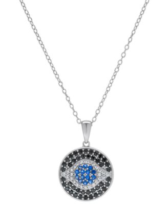 Macy's - Multi-Stone Evil Eye 18" Pendant Necklace (3/4 ct. t.w.) in Sterling Silver