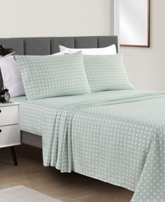 Sunham - Microfiber Printed 4-Pc. Sheet Set, Full
