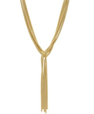 ADORNIA - Gold-Tone Multi Strand Textured Chain Necklace
