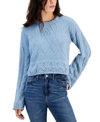 Planet Heart - Juniors' Chenille Cropped Sweater