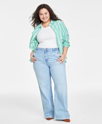 On 34th - Plus Size Sailor High-Rise Wide-Leg Jeans