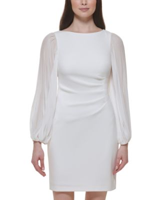 Jessica Howard - Blouson-Sleeve Side-Tucked Sheath Dress