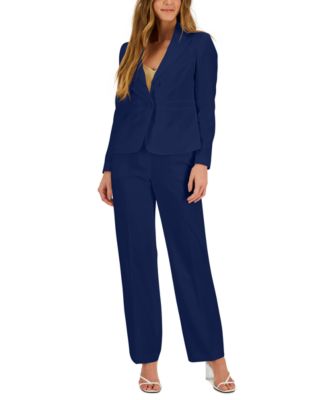 Le Suit - Crepe Two-Button Blazer & Pants, Regular and Petite Sizes