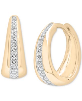 Audrey by Aurate - Diamond Tapered Extra Small Hoop Earrings (1/4 ct. t.w.) in Gold Vermeil