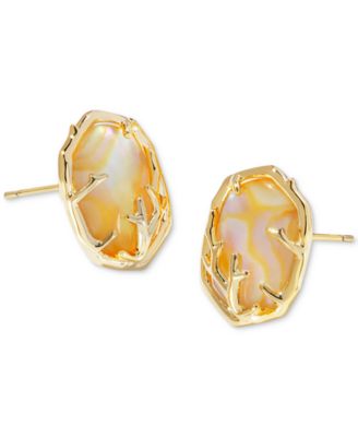 Kendra Scott - 14k Gold-Plated Framed Stone Stud Earrings