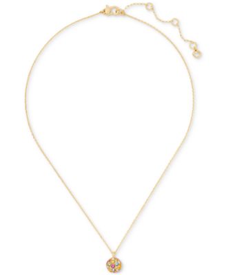 kate spade new york - Gold-Tone Stone Orb Mini Pendant Necklace, 16" + 3" extender