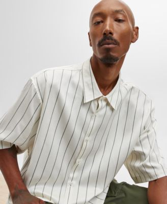 Mode of One - Men's Relaxed-Fit Stripe Button-Down Shirt
