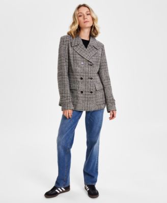 Maralyn & Me - Juniors' Double-Breasted Long-Sleeve Peacoat