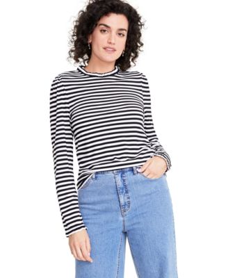 On 34th - Women's Long-Sleeve Ruffle-Neck Top
