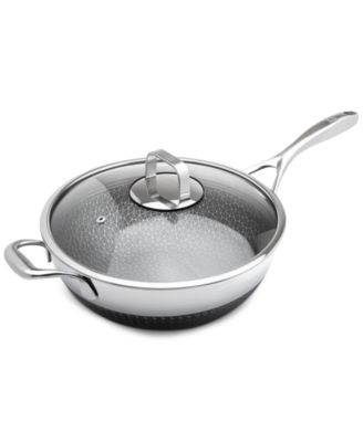 Livwell - DiamondClad 12" Hybrid Nonstick Stainless Steel Wok with Lid
