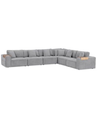 Furniture - Nycolle 6-Pc. Fabric L-Shape Sectional Sofa