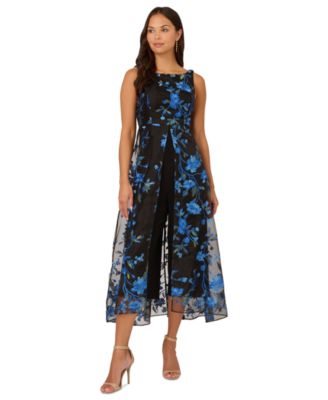 Adrianna Papell - Women's Embroidered Mesh-Overlay Jumpsuit