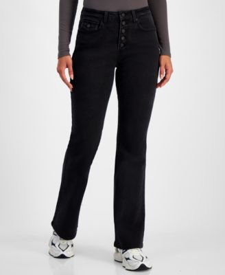 Tinseltown - Juniors' High-Rise Button-Front Flare-Leg Jeans