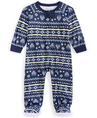 Holiday Lane - Baby 1-Piece Hanukkah Footed Pajamas