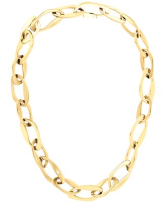 Calvin Klein - Pav&eacute; Sculpted Link Collar Necklace, 16-7/8" + 2" extender
