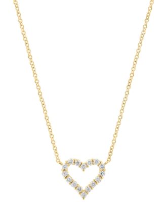 EFFY Collection - Diamond Open Heart 18" Pendant Necklace (3/8 ct. t.w.) in 14k Gold