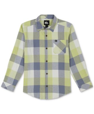 Quiksilver - Big Boys Mother Fly Loose-Fit Check Button-Down Flannel Shirt
