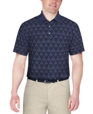 PGA TOUR - Men's Short Sleeve Ombre Jacquard Performance Polo Shirt