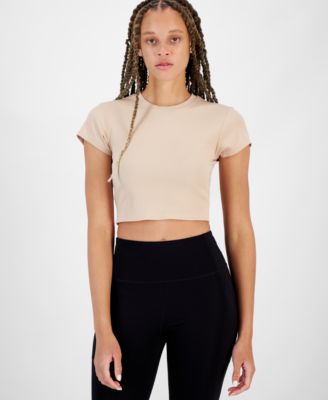 ID Ideology - Women's Cropped Rib-Knit T-Shirt Women's Cropped Rib-Knit T-Shirt