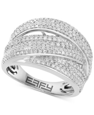 EFFY Collection - Diamond Pav&eacute; Triple Crossover Statement Ring (1 ct. t.w.) in 14k White Gold