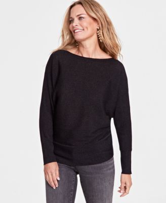 I.N.C. International Concepts - Women's Lurex Ribbed Boatneck Sweater