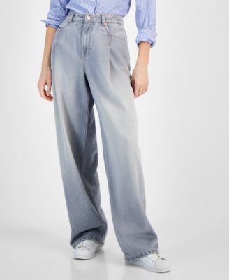 BOSS Orange - Women's Slouchy Denim Pleated Wide-Leg Pants